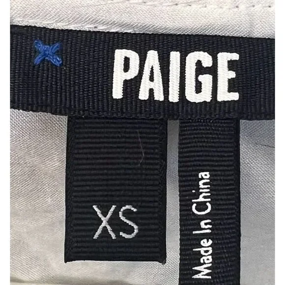 PAIGE Silk Georgette Giannina Mini Dress White/Periwinkle Size XS - Picture 12 of 13